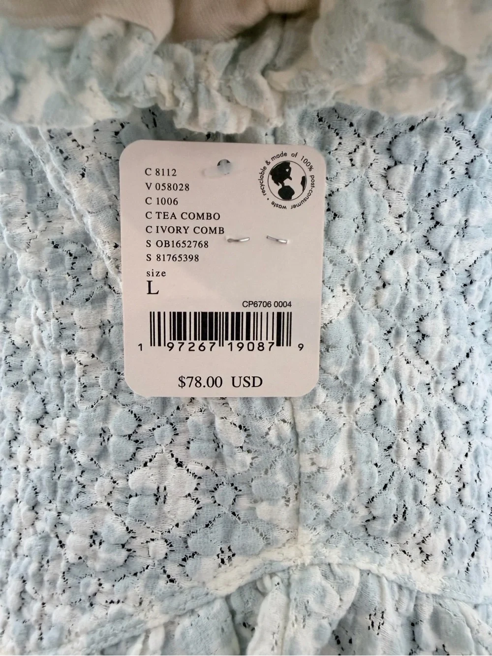 Light Blue Lace Peekaboo Crop Top